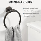 SetSail Towel Holder for Bathroom Wall 2 Packs Towel Ring Screw-in Stainless Steel Hand Towel Hanger for Bathrooms Oil Rubbed Bronze