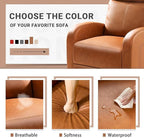 Homall Recliner Chair, Recliner Sofa PU Leather for Adults, Recliners Home Theater Seating with Lumbar Support, Reclining Sofa Chair for Living Room (Khaki, Leather)