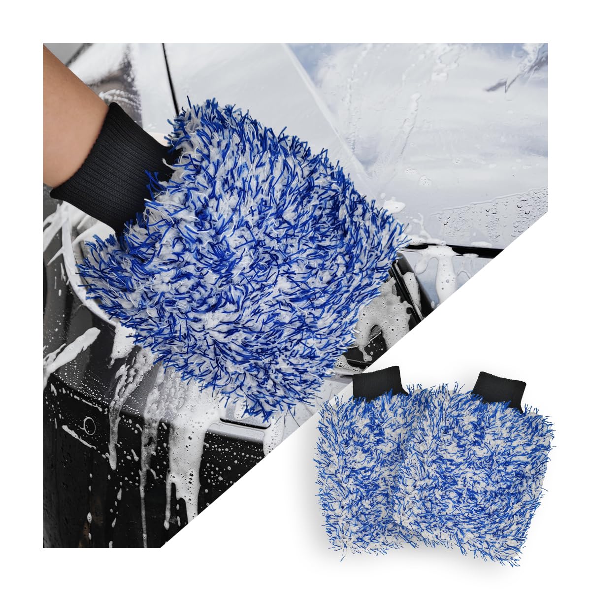 8"×10" Soft & Scratch-Free Premium Plush Microfiber Washing Glove