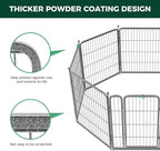 FXW Garden Fence Outdoor for The Yard – 32in(H) x 72.9ft(L) Heavy Duty Metal Animal Barrier for Dog and Rabbit, Decorative Dog Fence, 32 Panels, Silver