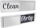 Dishwasher Magnet Clean Dirty Sign, Clean Dirty Magnet for Dishwasher, Rustic Farmhouse Kitchen Decor, Magnetic Dish Washer Sign Indicator, Sliding Rustic Dish Washer Signs, Black & White Wood