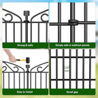 No Dig Decorative Garden Fence 6 Panel - 30in H x 11.8ft L, Tall Animal Barrier for Dogs Rabbits, Rustproof Metal Wire Panels for Yard, Patio, and Outdoor Border Use