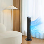 Amazon Basics 40" 70-Degree Oscillating Digital Tower Fan with Powerful Airflow for Bedroom, Living Room, Office, 4 Speeds, 3 Modes, 15-Hour Timer, Remote Control, 50W, Black