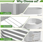 2 Pack Tall 8x4FT Corrugated Galvanized Steel Raised Garden Bed Outdoor, Metal Above Ground Garden Bed for Vegetables and Flowers, Raised Beds for Gardening-8x4x1.5FT