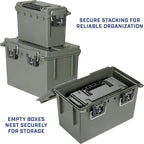 Sheffield 12713 Storage Bins With Lids, 2-Pack Stackable Storage Bins, Made in USA, Lockable and Water-Resistant Containers with Lids, Plastic Containers for Home, Classroom, and Dorm