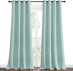 NICETOWN Aqua Blue Blackout Curtains 108" Long for Office, Dining Room, Guest Room, 55" Wide by 108" Long, 2 Pieces, Sound Reducing Heat and Cold Block Curtain Panels for Modern Room Decorative