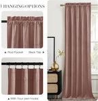 NICETOWN Room Darkening Dusty Pink Velvet Curtains 96 inch Length for Sliding Patio Door 2 Panels, 52 x 96 Privacy and Thermal Insulated Noise Reducing Long Window Drapes for Large Sliding Door