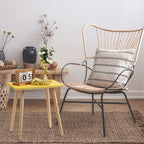 FORAOFUR Side Table, Small End Table Accent Living Room Bedroom Balcony Office, Modern Bedside Home Decor, Easy Assembly, (Yellow, 15.75D x 11.8W 16.54H in)