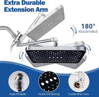 Shower Head,14" High Pressure Shower Combo,Rainfall Shower System with Handheld Spray,All Metal 3-Way Diverter & 6ft Hose,Anti-Clog Nozzles,Easy to Install in Bathrooms-Chrome
