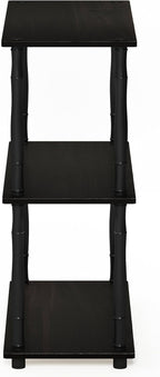 Furinno Turn-N-Tube 3-Tier Compact Multipurpose Shelf Display Rack with Classic Tube, Espresso/Black