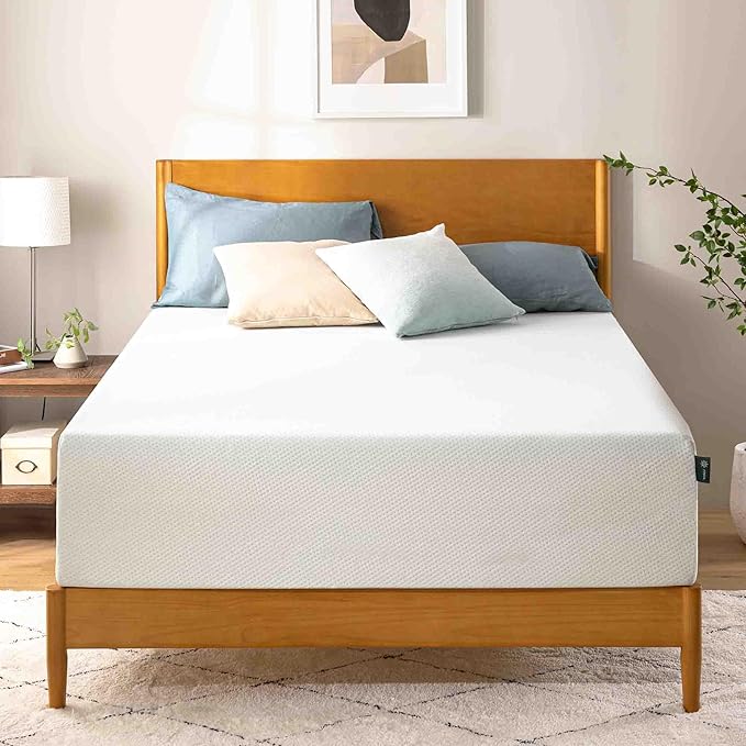 Zinus 14 Inch King Green Tea Memory Foam Mattress, Fiberglass Free, Medium Firm Feel, Zoned Pressure Relief, Certified Safe Foams & Fabric, Mattress in A Box