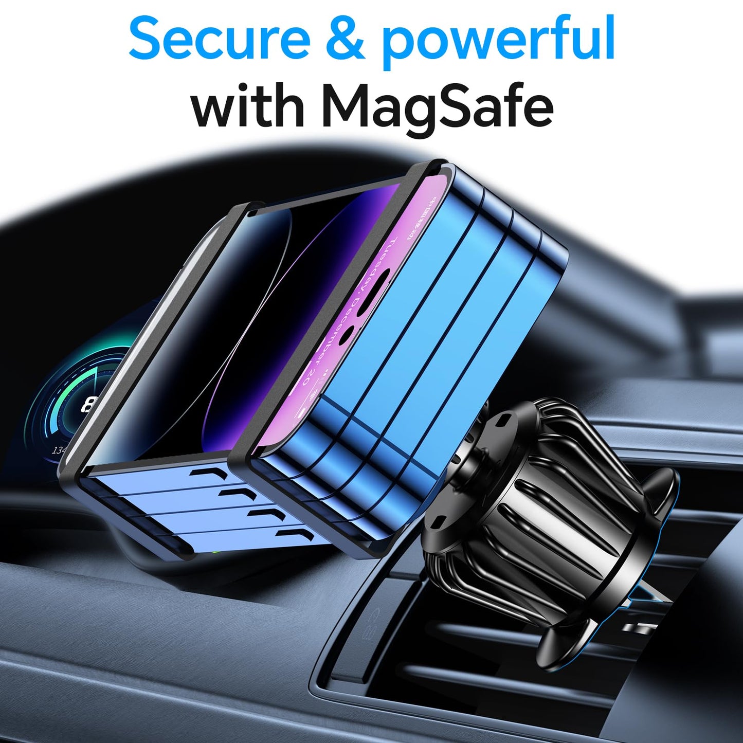 for Magsafe Car Mount 【20 Strong Magnets】 Magnetic Phone Holder for Car | AlluCanFind