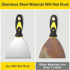 5Pcs Putty Knife, Set, 1" 2" 3" 4" 5" Scraper, Spackle Knife, Paint Scraper, Scraper Tool, No Rusting, Perfect For Repairing Drywall, Removing Wallpaper, Mud, Plaster Scraping