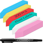Dalzom® 300Pcs 4" Plant Labels with Marker Pen, Waterproof Plastic Plant Tags for Outdoor Seedlings Vegetable Garden Signs Markers Label Stakes (Multicolor)