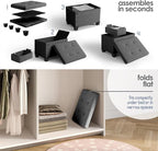 Storage Ottoman Cube with Small Bin, 16-in Square Ottoman with Storage for Living Room and Bedroom, Small Ottomans Foot Rest, Velvet Foot Stools Ottomans Max 330lbs, Grey