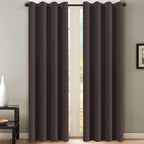 H.VERSAILTEX Brown Blackout Curtains for Bedroom Thermal Insulated Living Room Curtains 102 Inch Long Grommet Privacy Protection Window Curtain Panels/Drapes, 2 Panels, 52" W x 102" L, Chocolate Brown