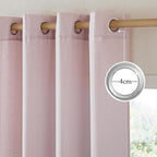 NICETOWN Blush Pink Linen Curtains for Kitchen, Thick Flax Small Window Treatments Semi Sheer Privacy Assured with Light Through for Cafe/Bathroom, W68 x L84, 2 Panels
