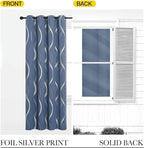 NICETOWN Stone Blue Decorative Curtains Blackout 84 inch Length for Bedroom Living Room, Thermal Insulated Grommet Room Darkening Pattern Drapes for Boys Kids Mans Home Decoration (2 Panels, 52 by 84)