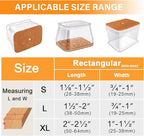 24 Pcs Chair Leg Floor Protectors for Hardwood Floors Rectangle Silicone Covers to Protect Wood Tile Floors Felt Pads Furniture Leg Caps Anti-Scratch Reduce Noise (Fit L:1-1/8" to 1-1/2",W:3/4" to 1")