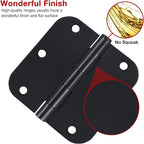 40 Pack Black Door Hinges 3-1/2" x 3.5 Inch, 5/8 Radius, 3 ½" No Squeak,Round Matte Black Interior Hinge for Closet Doors Office Game Bed Room,Door Hardware for House