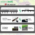20ft. Galvanized Steel Landscape Edging (6-Pack) – 40" x 8" Metal Garden Border, Hammer-in Lawn Edging for Landscaping, Tree Rings, Yard & Pathway – Black Steel Lawn Edge for Garden Design