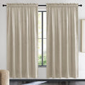 NICETOWN Camel Velvet Curtains 72 Inch Long 52 Wide, Room Darkening Sound Blocking Window Treatment for Living Room Farmhouse Style Drapes for Home