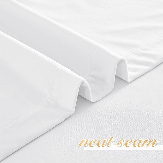 NICETOWN White Velvet Curtains 63 inches for Bedroom, Sound Reducing Heavy-Duty Solid Rod Pocket Light Blocking Drapes/Panels for Living Room (2 Panels, 52 inches Wide Each Panel)