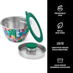 S’well Stainless Steel 64oz Salad Bowl Kit, Paper Cutouts Design, Includes 2oz Mini Canister and Removable Tray, Leakproof, Easy to Clean, Dishwasher Safe