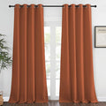 NICETOWN Blackout Living Room Curtain 108 inches Length - Grommet Thermal Insulated Cold & Heat Blocking Window Treatment Sound Reducing Drape for Bedroom (Burnt Orange, 1 Panel, W52 x L108)