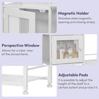 SWTYMIKI Coffee Bar Cabinet for Home - Farmhouse Coffee Stand Station Multi-Purpose Buffet Sideboard Cabinet - Kitchen Bar Table for Living Room, Corner, Small Space, White