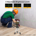 Laser-Level-with-Tripod, Green Cross Line Laser with Tripod Self-Leveling, Lazer Leveler Tool for Picture Hanging Construction Floor Tile Wall Home Renovation, Indoor Project