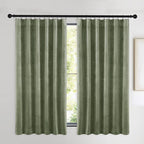 NICETOWN Super Soft Velvet Curtains 63 inches, Sound Reducing Cold Heat Insulated Heavy Matt Room Darkening Drape Panels for Living Room (Sage Green, 2 Panels)