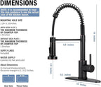 DJS Kitchen Faucets with Pull Down Sprayer Oil Rubbed Bronze -High Arc Single Handle 1 or 3 Holes Spring Kitchen Sink Faucet with Deck Plate for Farmhouse RV Vessel Basin