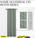 NICETOWN Greyish Green Room Darkening Curtains for Kitchen, Set of 2, 42 inches Wide by 78 inches Long, Window Treatment Thermal Insulated Solid Grommet Room Darkening Curtains/Drapes for Bedroom