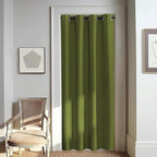 NICETOWN Door Curtain for Closet Doors 80 Inches Long 1 Panel, Blackout Doorway Curtain for Open Closet Bedroom, Room Divider Living Room for Privacy (Olive Green, 1 Panel, 46W x 80L)