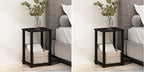 Furinno Simplistic Compact Bedside Table, Nightstand, Espresso/Black (Pack of 2)
