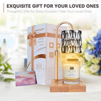 Candle Warmer Lamp with 3 Bulbs, Adjustable Height Dimmable Candle Warmer with Timer, Compatible with Large Jar Candles, Candle Lamp with Charming Gift Box Ribbon for Her/Him