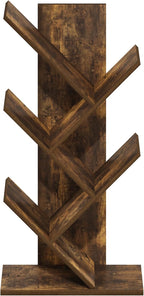 Furinno Tree Book Shelf, 5-Tier Bookshelf with Angled Open Shelf, Tree Bookcase for Room Decor, 8.4 x 15.7 x 30.3, for Organization and Storage, for Living Room, Bedroom, Home Office, Amber Pine
