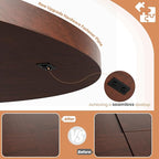 Garvee Round Dining Table for 4-6 People - 47" Circle Kitchen Dinner Table with Sturdy Pedestal Base, Small Spaces Dinning Room Furniture for Living Room, Kitchen, Apartment, Walnut