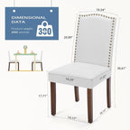 DUMOS Dining Chairs Set of 4, Moden Kitchen Table Chairs with Wooden Legs and Padded Seat for Dining Room/Kitchen/Living Room/Restaurant, Grey