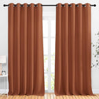 NICETOWN Bedroom Blackout Large Window Curtains - Room Darkening Energy Saving Thermal Insulated Grommet Room Divider Draperies for Living Room/Doorway (Burnt Orange, W66 x L90, 2 Panels)