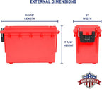 Sheffield 12636 Ammo Storage Box, Stackable .30 Cal Field Boxes, Water and Dust Resistant, Lockable Storage Box with Handle, Secures Hunting Gear, Supplies, and Bullets, Made in USA, Red, 1-Pack