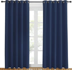 NICETOWN Blackout Navy Curtain Drape for Windows 84" Long - Room Darkening Energy Saving Thermal Insulated Solid Grommet Window Treatment for Living Room (Navy, 1 Panel, 66 by 84-Inch)