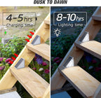 NIORSUN Solar Step Lights,6 Pack Cool White Solar Stair Lights Outdoor Waterproof IP67 Auto On Off,Solar Lights for Steps,Stair,Patio,Yard,Porch,Front Door,Sidewalk,Deck Decor