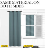 NICETOWN Modern Blackout Curtains Noise Reducing, Thermal Insulated and Privacy Room Darkening Drape Panels for Boy's Guest Room Door Small Short Window (Greyish Blue, 2 Panels, W29 x L45 -Inch)