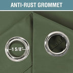 H.VERSAILTEX Blackout Curtain for Living Room Thermal Insulated Window Treatment Curtain Extra Long 63 inch Length Energy Saving Solid Grommet Top Blackout Drape, One Panel, Bronze Green, 52"W x 63"L