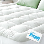 Ultra Soft Full Size Mattress Topper - Viscose Made from Bamboo Pillow Top Mattress Pad for Back Pain Relief - Naturally Cooling for Hot Sleepers, White