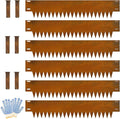 Metal Landscaping Edging, 6Hx40L-Inch Cor Ten Steel Landscape Edging with 6 Clips and Gloves, 6-Pack Unique Rust-Finish Edging, for Enhanced Garden, Yard, Park, Lawn