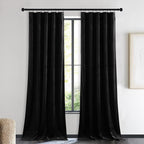 NICETOWN Insulated Black Out Velvet Curtains for Patio, Solid Heavy-Duty Large Window Treatments Drapes for Sliding Glass Door (2 Panels, 90 inches Long)