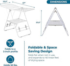 Honey-Can-Do Heavy-Duty Foldable Laundry Drying Rack – Portable Shoes & Clothes Rack for Indoor & Outdoor Use, Space-Saving Design, Easy to Fold Gullwing Design, Sturdy Metal, 50lb. Capacity, White